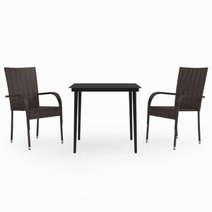 vidaXL Garden Dining Set | Brown and black