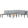 vidaXL Garden Bench Set with Cushions 5 pcs Black Powder-coated Steel
