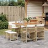 vidaXL 9 Piece Garden Dining Set with Cushions Beige Poly Rattan