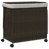 vidaXL Laundry Basket with Wheels Dark Brown 60x35x60,5 cm Rattan