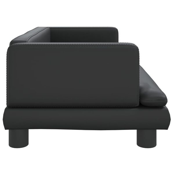 vidaXL Kids Sofa Black 80x45x30 cm Faux Leather