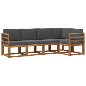vidaXL Outdoor Sofa Set 5 pcs Natural and Anthracite