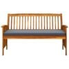 vidaXL Garden Bench with Cushion 147 cm Solid Acacia Wood