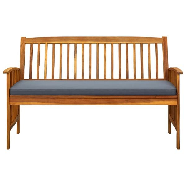 vidaXL Garden Bench with Cushion 147 cm Solid Acacia Wood