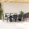 vidaXL 9 Piece Garden Dining Set with Cushions Black Poly Rattan