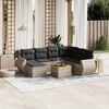 vidaXL 8 Piece Garden Sofa Set with Cushions Grey Poly Rattan