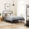 vidaXL Metal Bed Frame without Mattress with Headboard Black 107x203cm