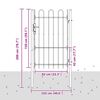 vidaXL Fence Gate Single Door with Arched Top Steel 1x1.5 m Black