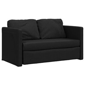 vidaXL Floor Sofa Bed 2-in-1 Black 112x174x55 cm Fabric