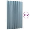 vidaXL Roof Panels 12 pcs Galvanised Steel Grey 60x36 cm