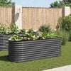vidaXL Garden Raised Bed 240x80x81 cm Galvanised Steel Grey