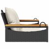 vidaXL Swing Bench with Cushions Black 109x62x40 cm Poly Rattan