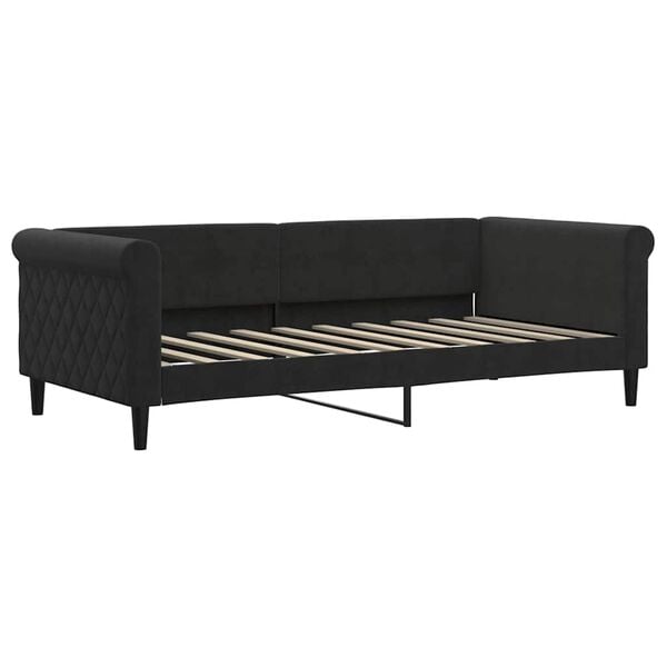 vidaXL Day Bed without Mattress Black 90x190 cm Velvet