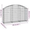 vidaXL Arched Gabion Basket 150x30x80/100 cm Galvanised Iron