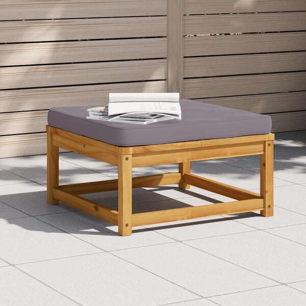 vidaXL Garden Footstool with Cushions Solid Wood Acacia