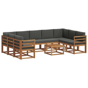 vidaXL Outdoor Sofa Set 10 pcs Natural and Anthracite