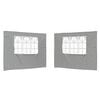 vidaXL Party Tent Sidewall 2 pcs 300 x 195 cm Light Grey PE and Steel