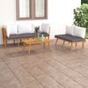 vidaXL 5 Piece Garden Lounge Set with Cushions Solid Wood Acacia