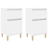 vidaXL Bedside Cabinets 2 pcs High Gloss White 40x35x70 cm