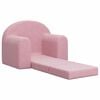 vidaXL Kids' Sofa Bed Pink Soft Plush