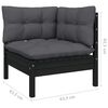 vidaXL 13 Piece Garden Lounge Set with Cushions Black Solid Pinewood