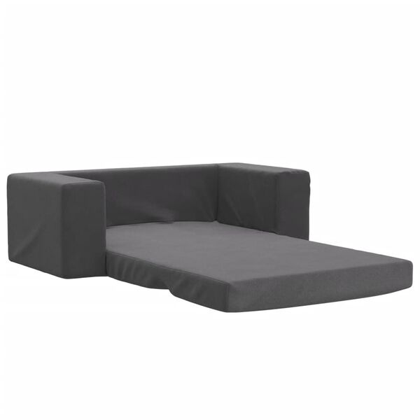 vidaXL Kids' Sofa Bed 2-Seater Anthracite Soft Plush