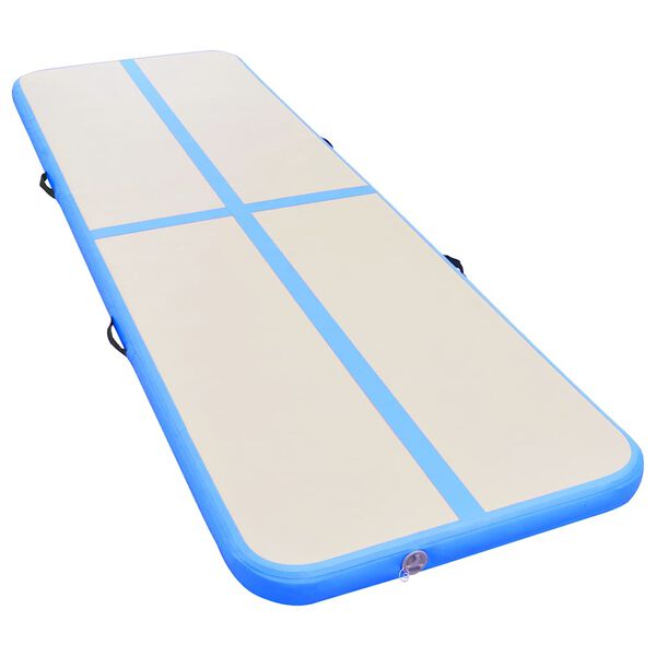 vidaXL Inflatable Gymnastics Mat with Pump 600x100x10 cm PVC Blue
