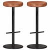 vidaXL Bar Stools 2 pcs Brown Real Leather