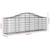 vidaXL Arched Gabion Baskets 40 pcs 200x30x60/80 cm Galvanised Iron