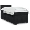 vidaXL Box Spring Bed with Mattress Black King Single Fabric