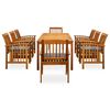 vidaXL 9 Piece Garden Dining Set with Cushions Solid Acacia Wood