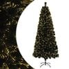 vidaXL Fiber Optic Christmas Tree 120 cm 12 LEDs Warm White PVC Green