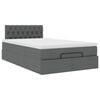 vidaXL Ottoman Bed with Mattress Dark Grey King Single Fabric