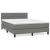 vidaXL Box Spring Bed with Mattress Dark Grey 153x203 cm Queen Size Fabric