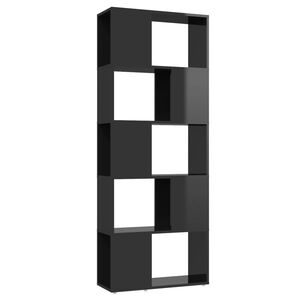 vidaXL Book Cabinet | High gloss black | Engineered wood | Tall | Book Cabinet