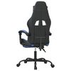 vidaXL Gaming Chair with Footrest Black and Blue Faux Leather