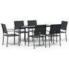 vidaXL 7 Piece Garden Dining Set Poly Rattan and Steel