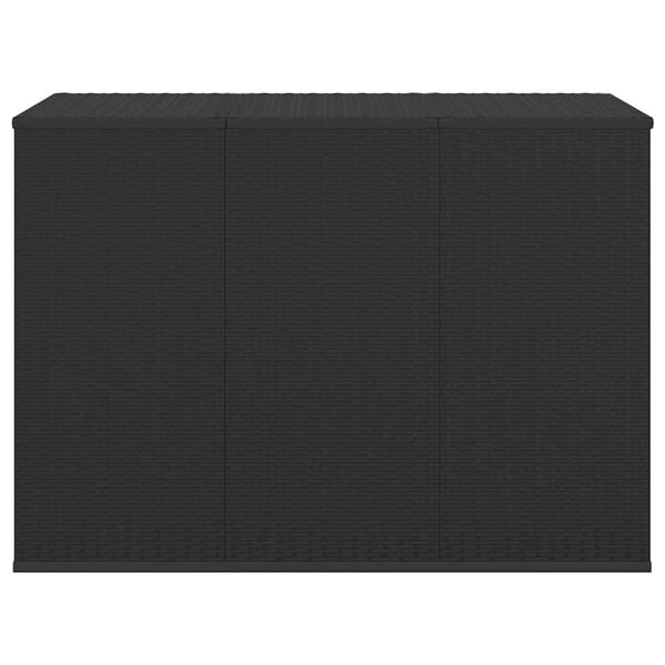 vidaXL Garden Cushion Box PE Rattan 145x100x103 cm Black