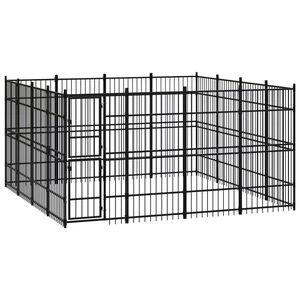 vidaXL Outdoor Dog Kennel Steel 14.75 m&sup2;