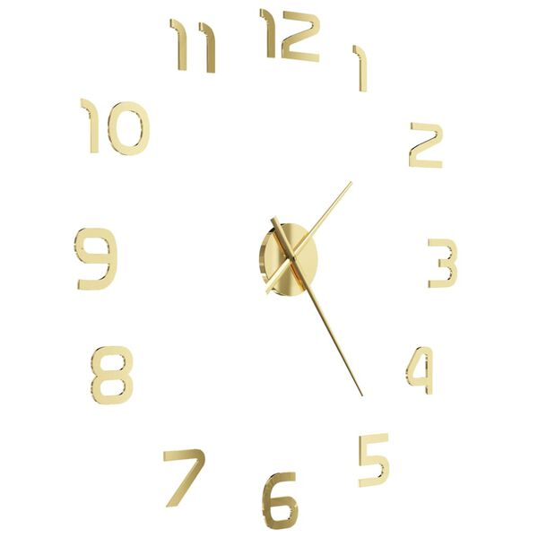 vidaXL 3D Wall Clock Modern Design 100 cm XXL Gold
