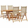 vidaXL Garden Dining Set 5 pcs Beige Solid Acacia Wood