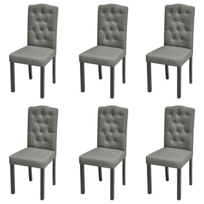 vidaXL 6 Dining Chairs Fabric Upholstery Dark Grey