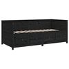 vidaXL Day Bed without Mattress Black 80x200 cm Solid Wood Pine