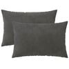 vidaXL Cushion Cover 2 pcs HEERLEN Dark Grey 30 x 50 cm Velvet