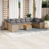 vidaXL 11 Piece Garden Sofa Set with Cushions Beige Poly Rattan