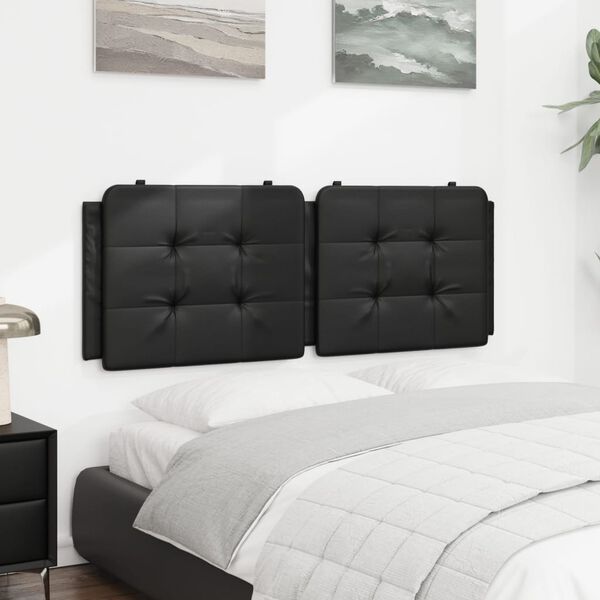 vidaXL Headboard Cushion "Zadar" Black 137 cm Double Faux Leather