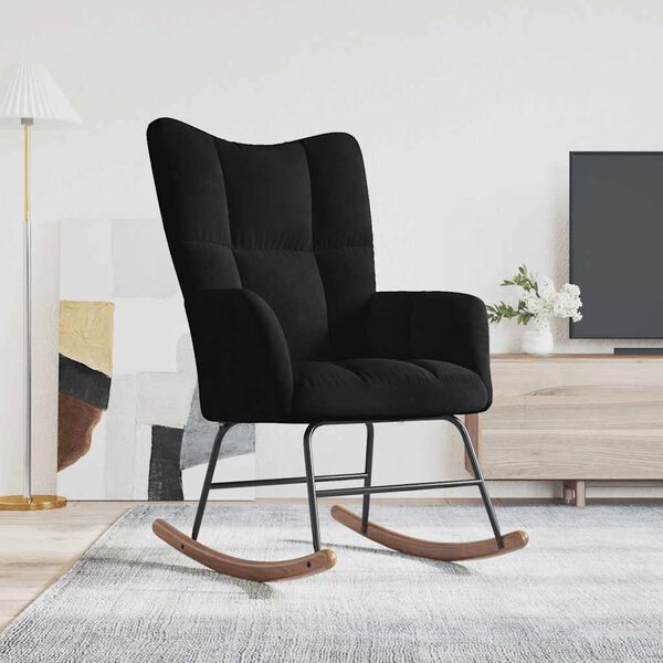 vidaXL Rocking Chair Black Velvet