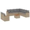 vidaXL 10 Piece Garden Sofa Set with Cushions Beige Poly Rattan