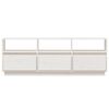 vidaXL TV Cabinet White 140x37x50 cm Solid Wood Pine