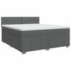 vidaXL Box Spring Bed with Mattress Dark Grey 153 x 203 cm Fabric